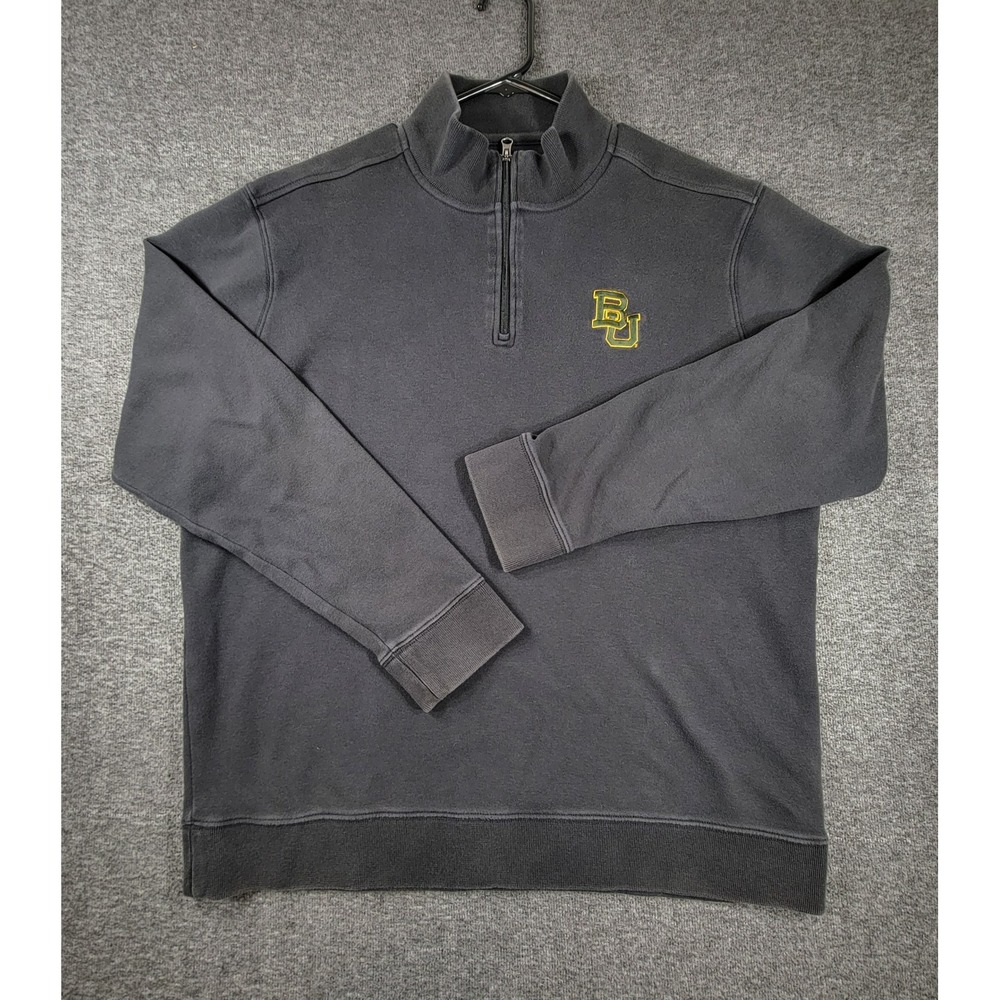 Southern Tide Baylor University Quarter Zip Pullover Size XL Black 100% Cotton